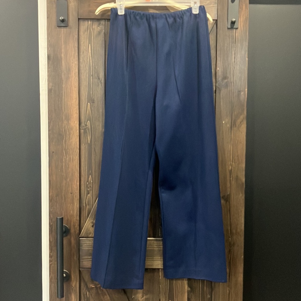Vintage High Waist Navy Blue Stretch Pant Size 14